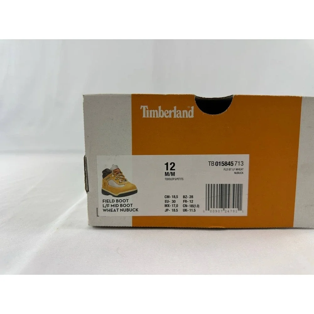 Timberland Field Boots Toddler Size 12M Wheat Brown Leather Hiking Boots 15845
